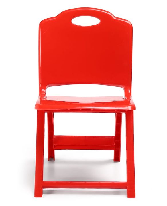 Babyhug Kids Portable Non-Slip Folding Chair| Light Weight & Portable| Ideal for Indoor & Outdoor| Home & Classroom Use| Comfortable Back Rest - Red
