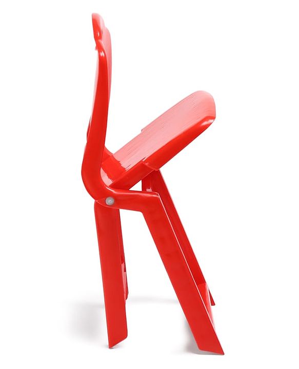 Babyhug Kids Portable Non-Slip Folding Chair| Light Weight & Portable| Ideal for Indoor & Outdoor| Home & Classroom Use| Comfortable Back Rest - Red