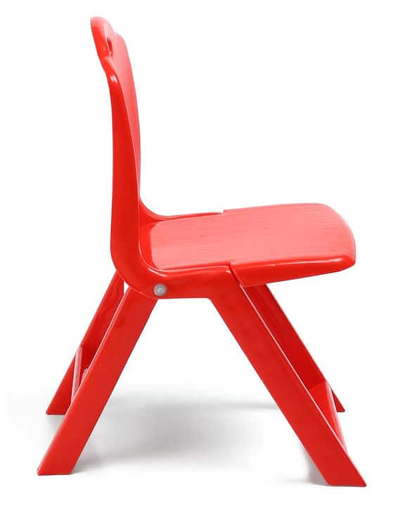 Babyhug Kids Portable Non-Slip Folding Chair| Light Weight & Portable| Ideal for Indoor & Outdoor| Home & Classroom Use| Comfortable Back Rest - Red