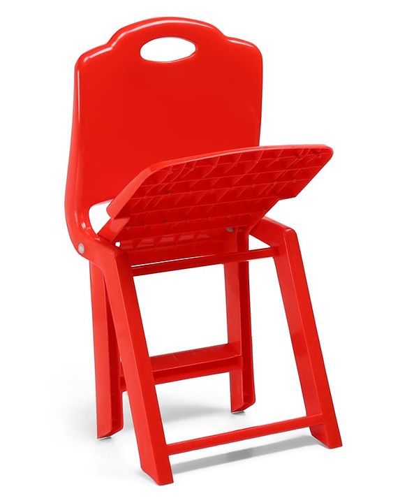 Babyhug Kids Portable Non-Slip Folding Chair| Light Weight & Portable| Ideal for Indoor & Outdoor| Home & Classroom Use| Comfortable Back Rest - Red