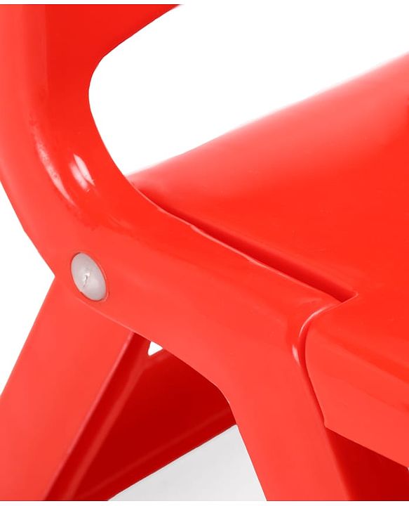 Babyhug Kids Portable Non-Slip Folding Chair| Light Weight & Portable| Ideal for Indoor & Outdoor| Home & Classroom Use| Comfortable Back Rest - Red