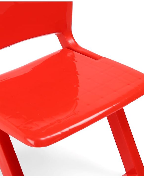 Babyhug Kids Portable Non-Slip Folding Chair| Light Weight & Portable| Ideal for Indoor & Outdoor| Home & Classroom Use| Comfortable Back Rest - Red