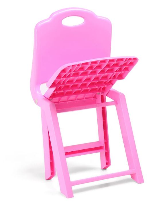 Babyhug Kids Portable Non-Slip Folding Chair| Light Weight & Portable| Ideal for Indoor & Outdoor| Home & Classroom Use| Comfortable Back Rest - Blue