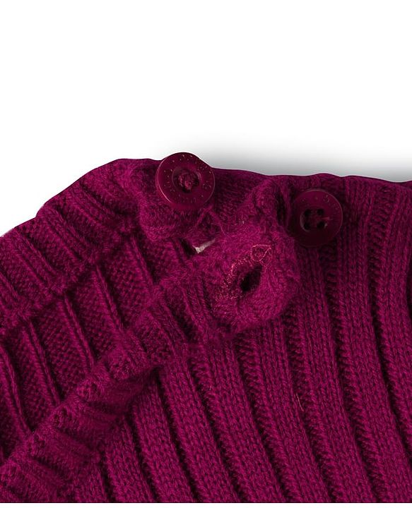 Babyhug Knit Full Sleeves Pullover Sweater with Heart Embroidery - Pink
