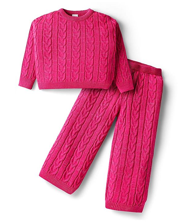 Winter Wear Sweater cable Knit  top & Pant Co-ord Set