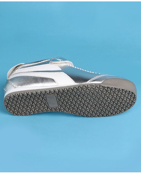 Pine Kids Velcro Closure Casual Shoes with Stripes - Silver