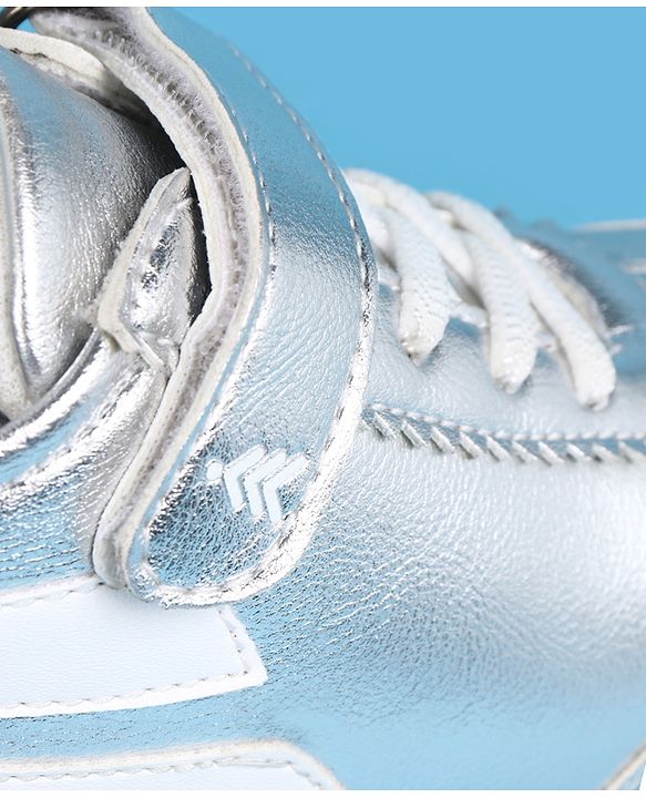 Pine Kids Velcro Closure Casual Shoes with Stripes - Silver