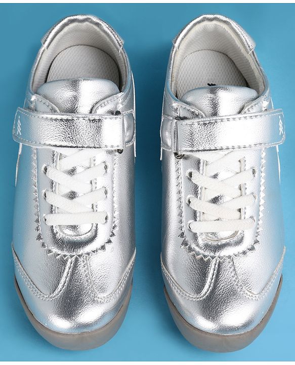 Pine Kids Velcro Closure Casual Shoes with Stripes - Silver