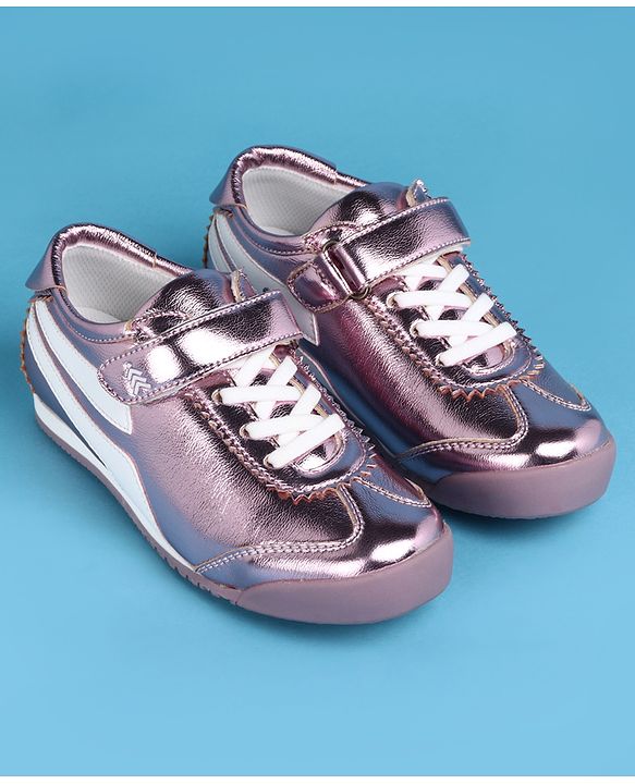 Pine Kids Velcro Closure Casual Shoes with Stripes - Lavender