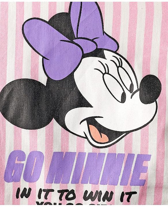 Pine Kids Disney Single Jersey Knit Half Sleeves Regular Collar Shirt and Slip with Minnie and Daisy Graphics - Pink