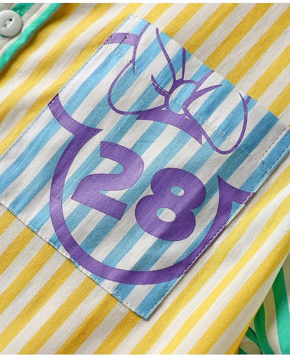 Pine Kids Disney Single Jersey Knit Half Sleeves Regular Collar Shirt and Slip with Minnie and Daisy Graphics - Pink