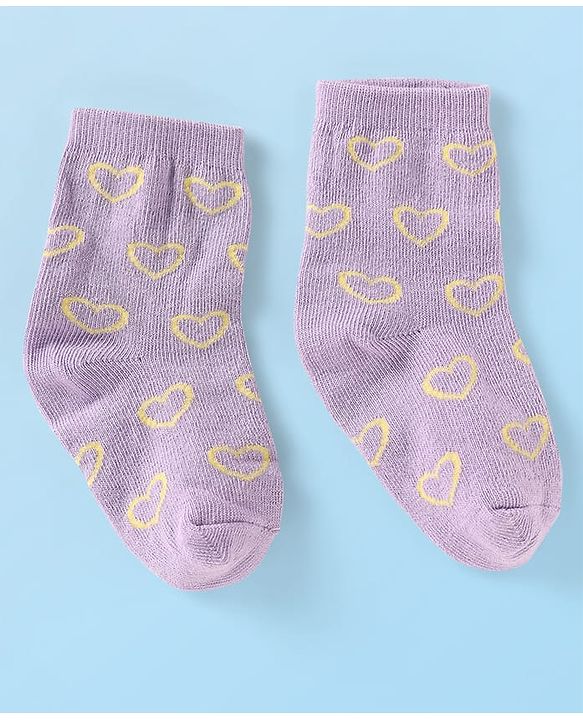 Cute Walk by Babyhug Knit Ankle Length Anti Bacterial Socks With Floral & Heart Design Pack of 5 - Multicolor
