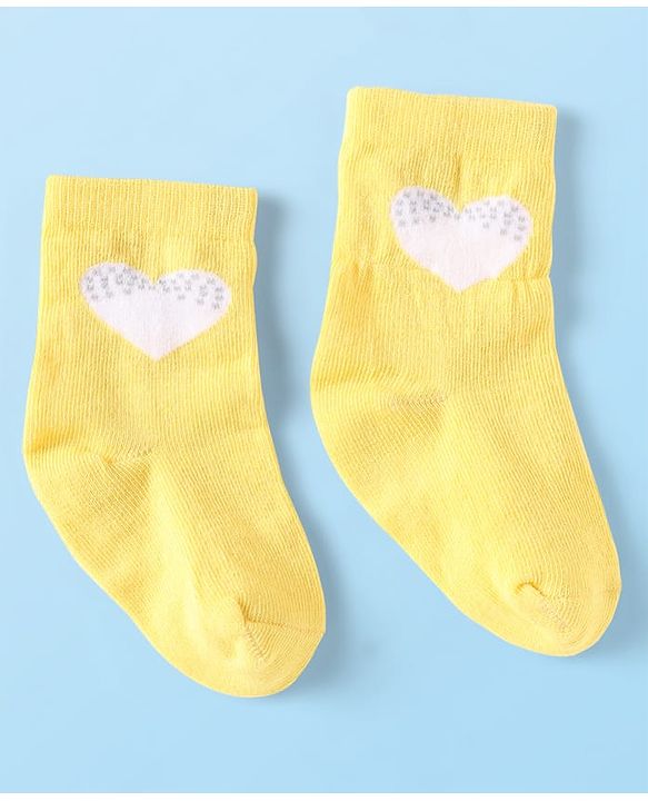 Cute Walk by Babyhug Knit Ankle Length Anti Bacterial Socks With Floral & Heart Design Pack of 5 - Multicolor