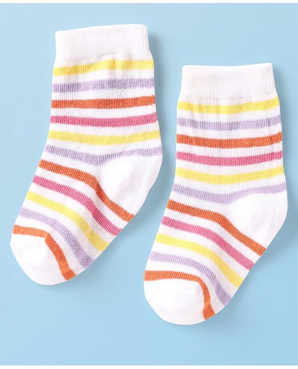Cute Walk by Babyhug Knit Ankle Length Anti Bacterial Socks With Floral & Heart Design Pack of 5 - Multicolor