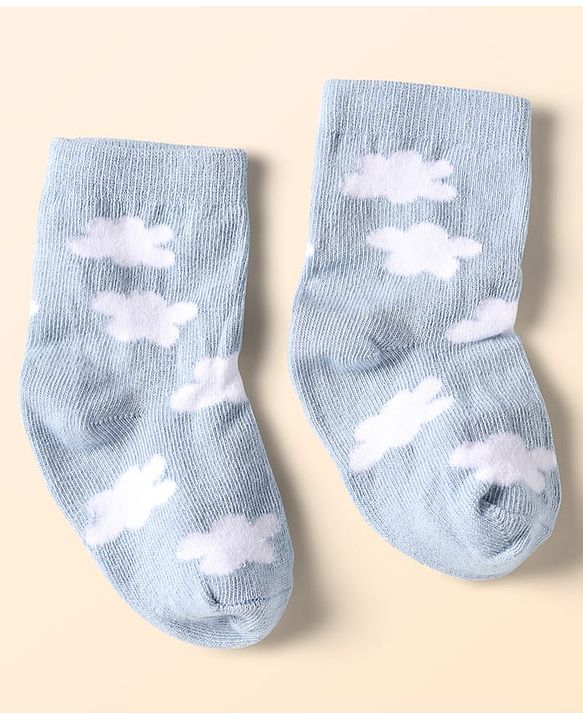 Cute Walk by Babyhug Ankle Length Anti Bacterial Socks With Cloud Design Pack of 5 - Multicolor