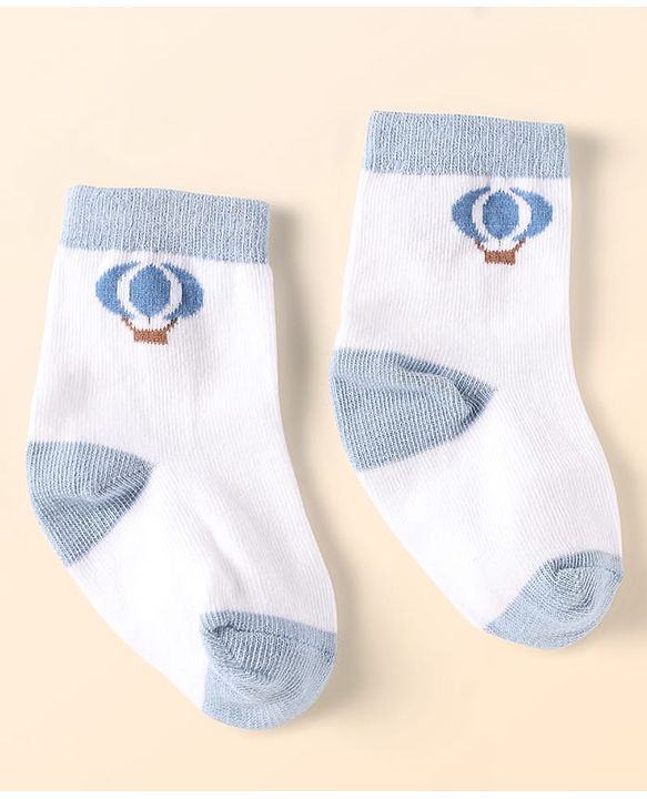 Cute Walk by Babyhug Ankle Length Anti Bacterial Socks With Cloud Design Pack of 5 - Multicolor