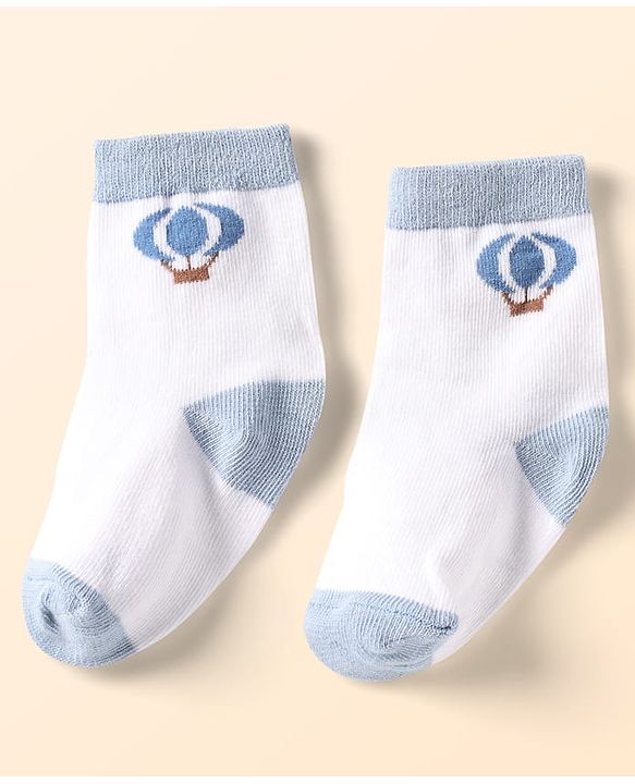 Cute Walk by Babyhug Ankle Length Anti Bacterial Socks With Cloud Design Pack of 5 - Multicolor
