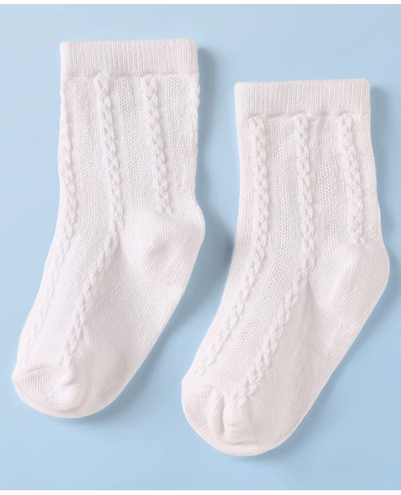 Cute Walk By Babyhug Knit Ankle Length Anti Bacterial Solid Socks Pack of 3 - White Grey & Orange