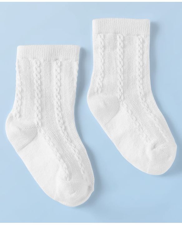 Cute Walk By Babyhug Knit Ankle Length Anti Bacterial Solid Socks Pack of 3 - White Grey & Orange