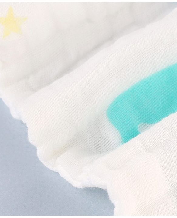 Babyhug 6 Layer Muslin Cotton Wash Cloths for Babies| High Absorbency| Ultra Soft & Baby Safe| Machine Washable| Feeding| Diapering| Newborn Face Towel| Burp Cloth| Wipes Pack of 3 - White