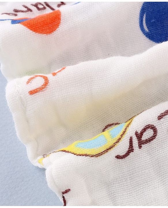 Babyhug 6 Layer Muslin Cotton Wash Cloths for Babies| High Absorbency| Ultra Soft & Baby Safe| Machine Washable| Feeding| Diapering| Newborn Face Towel| Burp Cloth| Wipes Pack of 3 - White