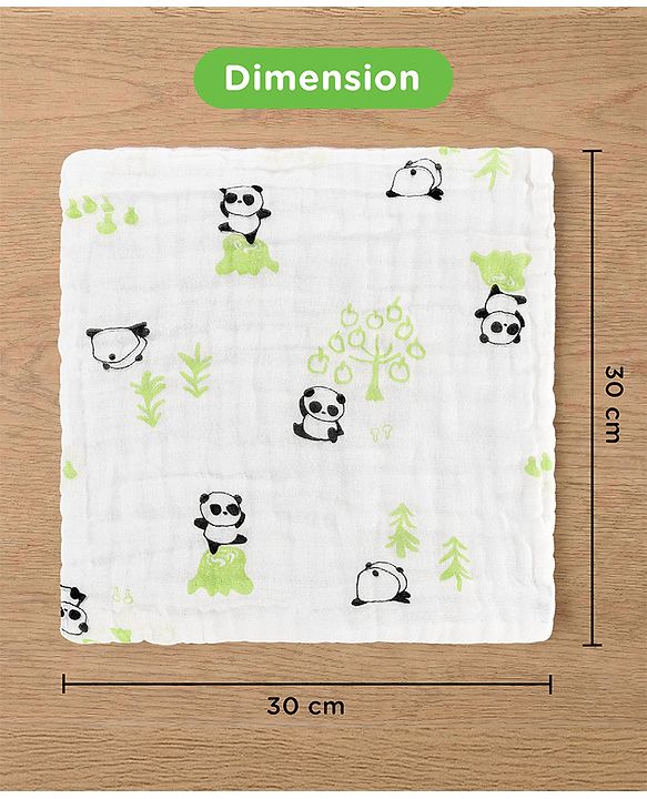 Babyhug 6 Layer Muslin Cotton Wash Cloths for Babies| High Absorbency| Ultra Soft & Baby Safe| Machine Washable| Feeding| Diapering| Newborn Face Towel| Burp Cloth| Wipes Pack of 3 - White