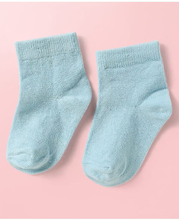 Cute Walk by Babyhug Knit Ankle Length Antibacterial Socks With Vehicle Design Pack Of 3 - Light Blue & White