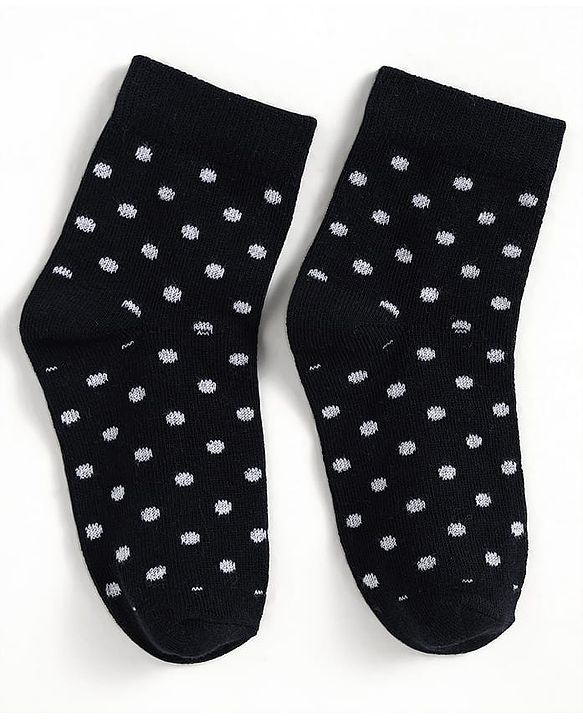 Cute Walk by Babyhug Knit Antibacterial Ankle Length Socks With Polka Dots & Floral Design Pack Of 3 - Pink & Black