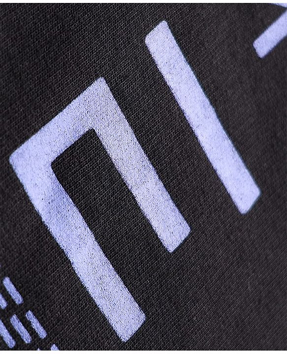 Pine Kids Cotton Knit Full Sleeves Text Printed Sweatshirt - Black