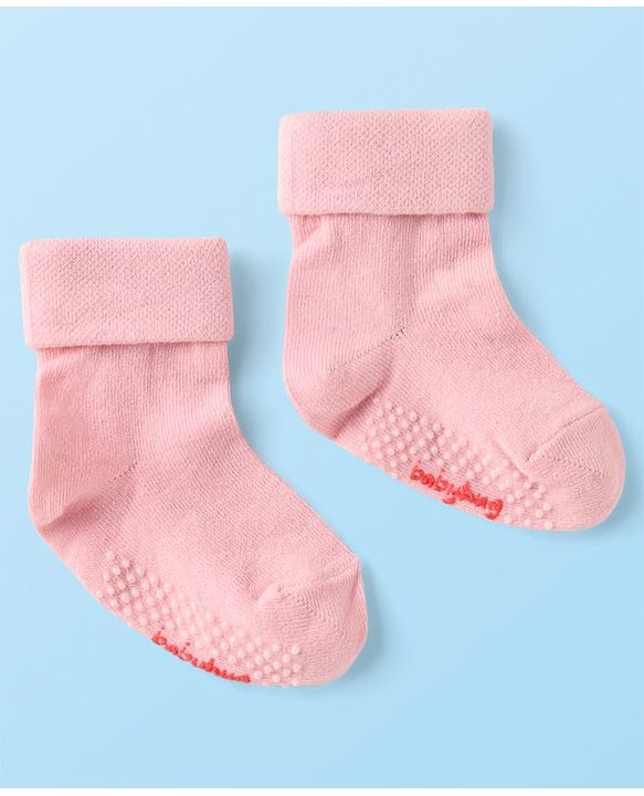 Cute Walk by Babyhug Knit Ankle Length Anti Bacterial Anti Skid Socks with Nautical Design Pack of 3 - Black Pink & White
