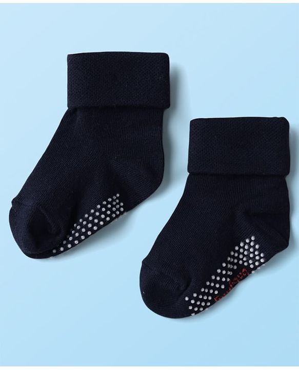 Cute Walk by Babyhug Knit Ankle Length Anti Bacterial Anti Skid Socks with Nautical Design Pack of 3 - Black Pink & White