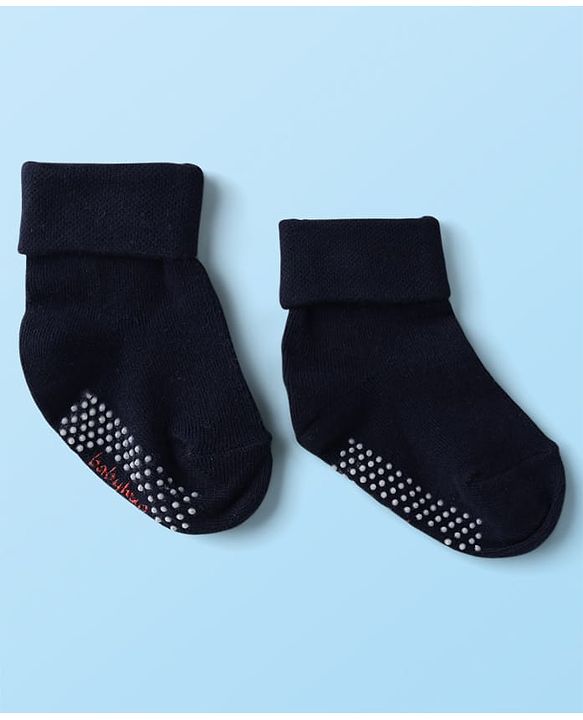 Cute Walk by Babyhug Knit Ankle Length Anti Bacterial Anti Skid Socks with Nautical Design Pack of 3 - Black Pink & White
