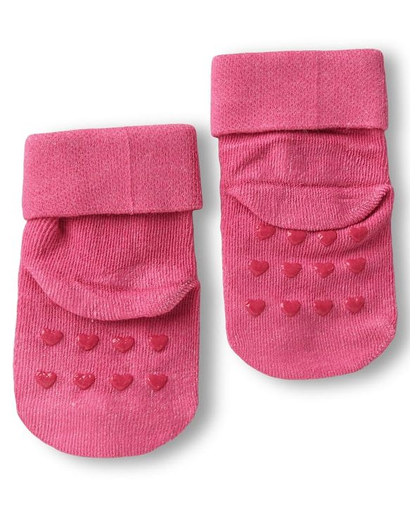 Cute Walk by Babyhug Ankle Length Anti Bacterial Anti Skid Striped Socks with Rainbow & Unicorn Design Pack of 3 - Pink Grey & White