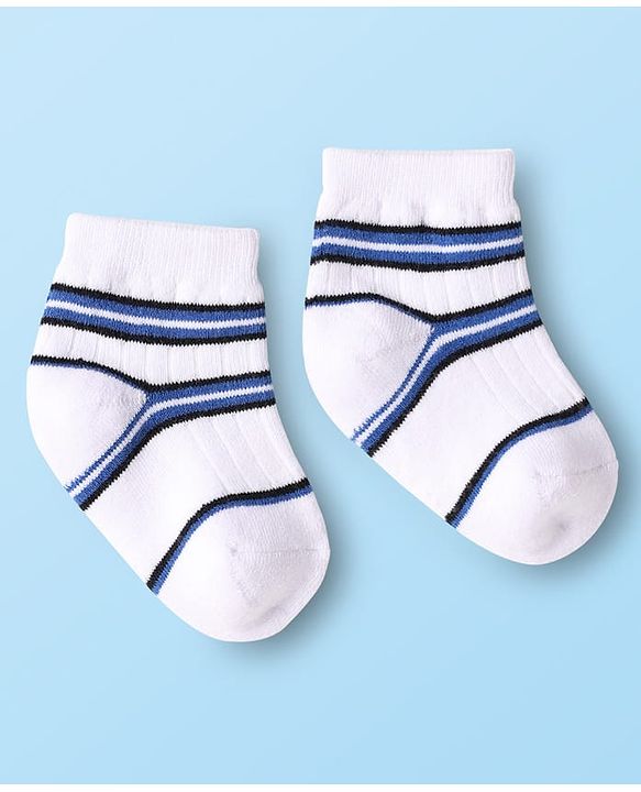 Cute Walk By Babyhug Cotton Knit Ankle Length Anti Bacterial Socks With Design Pack Of 3 - Multi Colour