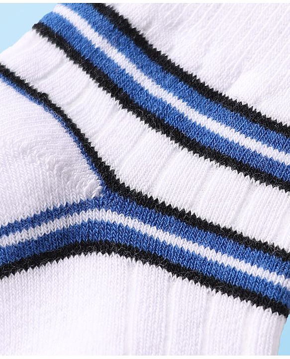 Cute Walk By Babyhug Cotton Knit Ankle Length Anti Bacterial Socks With Design Pack Of 3 - Multi Colour