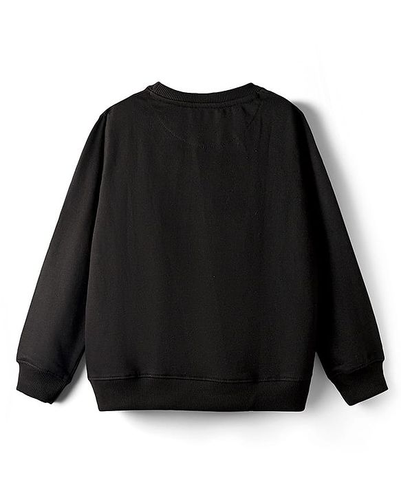 Pine Kids Knit Full Sleeves Sweatshirt With Future Print - Black