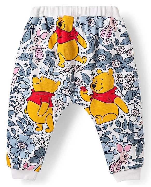 Babyhug Disney Interlock Knit Full Length Diaper Leggings with Winnie the Pooh Graphics Pack of 3 - Multicolor