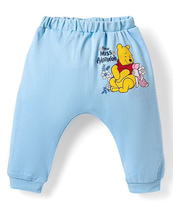 Babyhug Disney Interlock Knit Full Length Diaper Leggings with Winnie the Pooh Graphics Pack of 3 - Multicolor