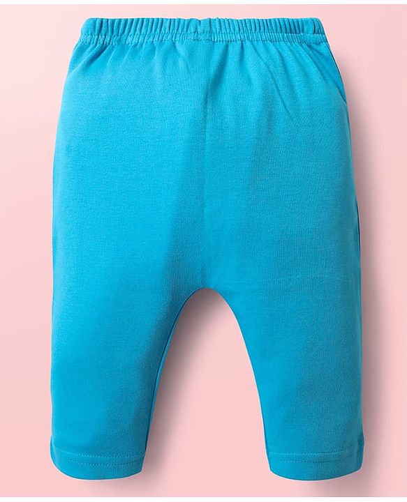 Babyhug Cotton Interlock Knit Full Length Diaper Leggings with Stripe Design & Dino Print Pack of 3 - White Yellow & Blue