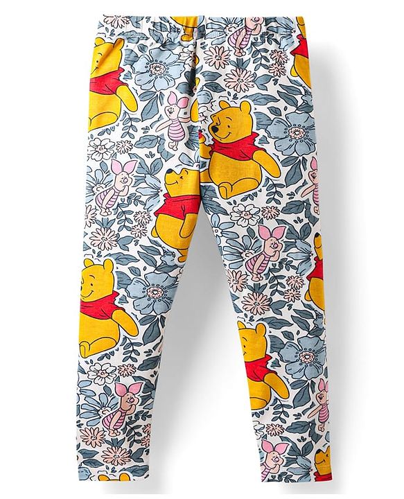 Babyhug Disney Lycra Knit Full Length Leggings with Winnie The Pooh Graphics Pack of 2 - Multicolor