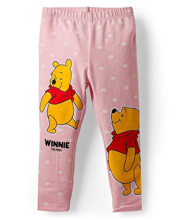 Babyhug Disney Lycra Knit Full Length Leggings with Winnie The Pooh Graphics Pack of 2 - Multicolor