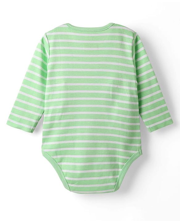 Babyhug Disney Interlock Knit Full Sleeves Onesies with Mickey Mouse Graphics Pack of 3 - White Blue & Green