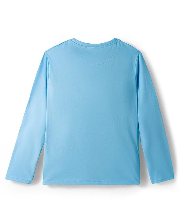 Pine Kids Marvel Single Jersey Knit Full Sleeves Night Suit With Captain America Print - Light Blue