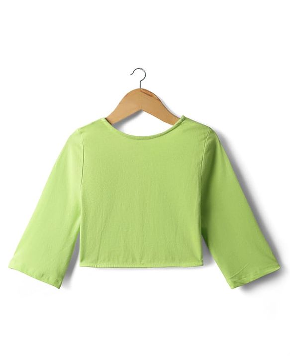 Pine Kids Cotton Knit Full Sleeves Tiered Frock With Jacket & Polka Dot Print - Pink & Lime Green