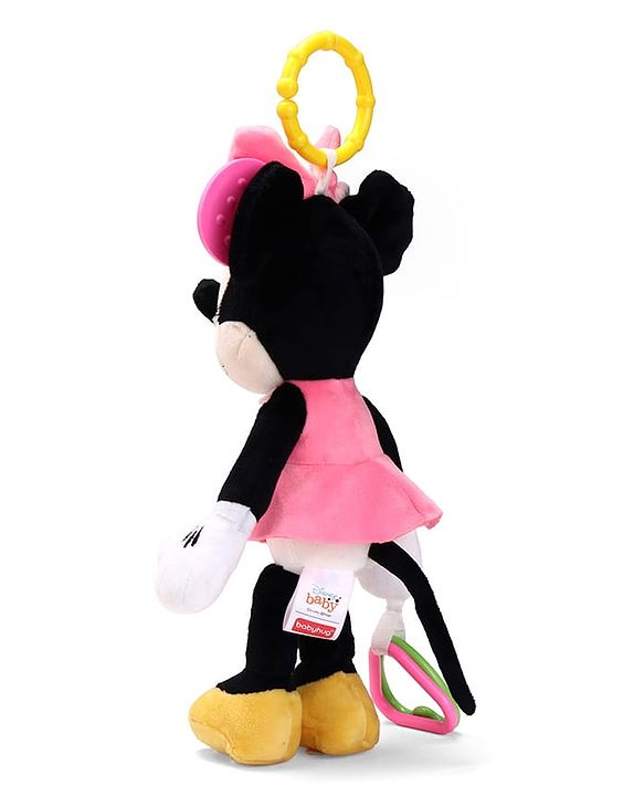 Babyhug Disney Minnie Mouse Activity Plush Hanging Toy with Teether, Rattle & Crinkle Ear| Toy for Crib, Stroller & Car Seat| Supports Sensory Development| BIS Certified - Height 29 cm