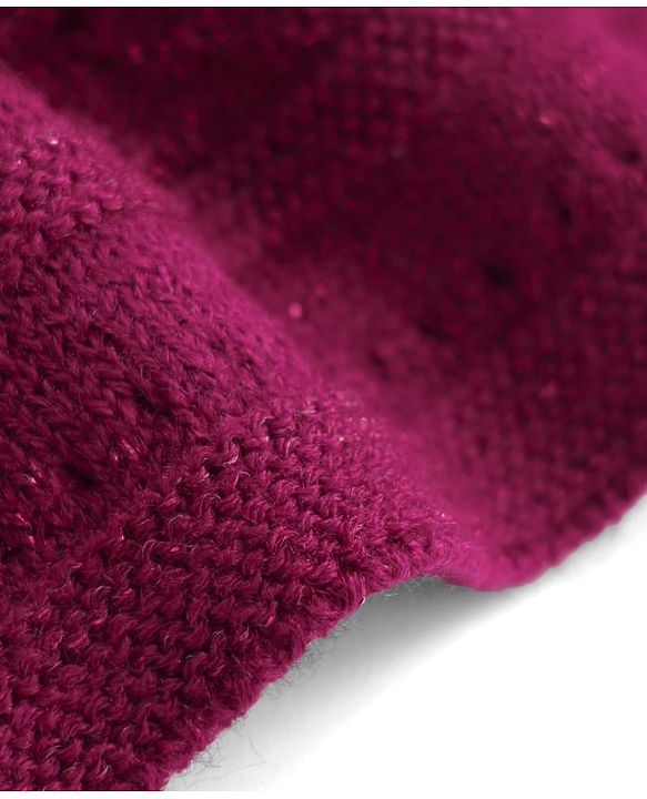 Babyhug Sweater Knit Full Sleeves Woollen Dress with Cable Knit Design - Burgandy
