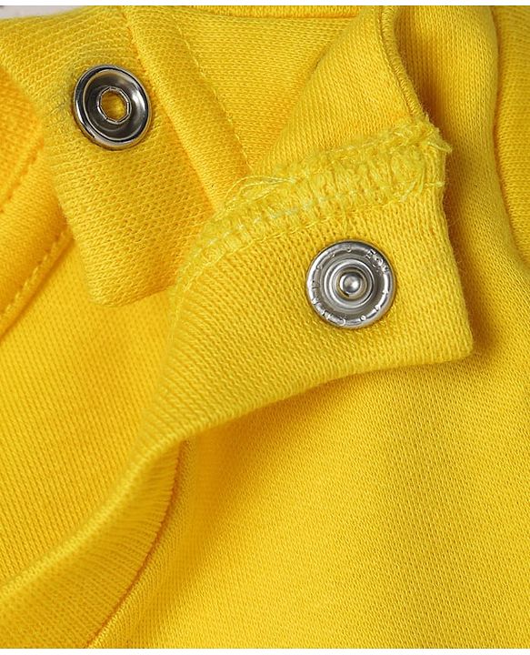 Babyhug 100% Cotton Interlock Knit Half Sleeves Romper with Animal Print - Yellow