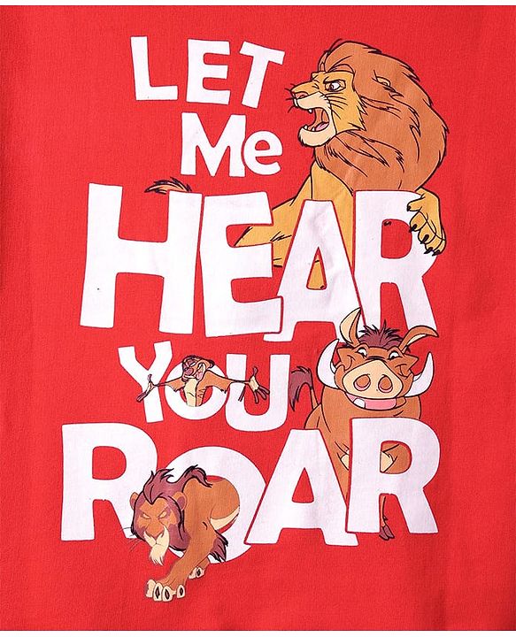 Pine Kids Disney Full Sleeves Sweatshirt With Front And Back Lion King Graphics - Red