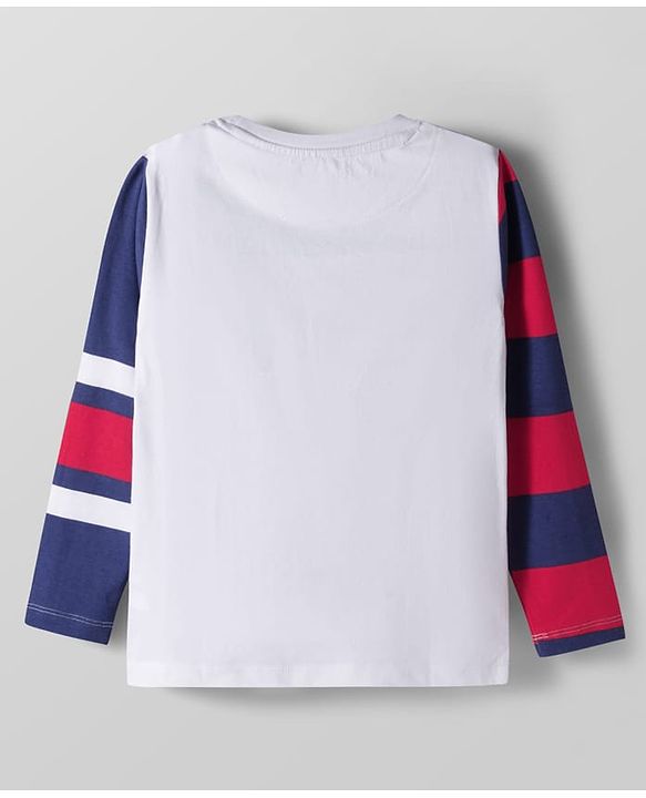 Pine Kids Marvel Single Jersey Knit Full Sleeves Cut & Sew T-Shirt with Captain America Graphics - Multicolor