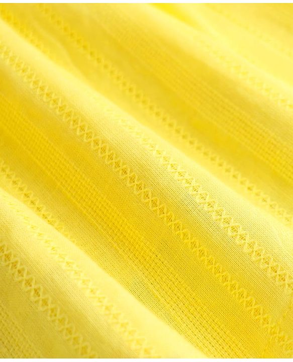 Babyhug Cotton Knit Full Balloon Sleeves Solid Frock With Sunflower Sling Bag - Yellow